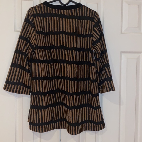 Piccadilly Tan black stripes  women’s tunic sweater top Sz Xs - Picture 13 of 13